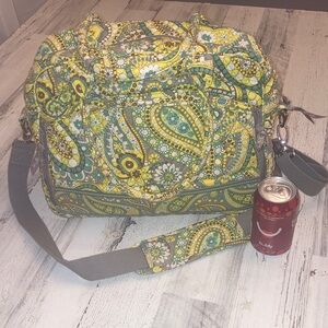 NWOT Vera Bradley Metropolitan Lemon Parfait Yellow and Gray Paisley 
Weekender